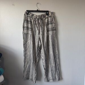 SHEIN black and cream lightweight elastic waist pant